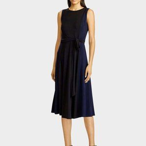 LAUREN BY RALPH LAUREN Color Block Waist-Tie Midi